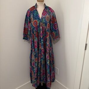 Cheeky Vintage Small Floral Maxi Dress ~ Retro Vibes Modest Cottagecore Boho